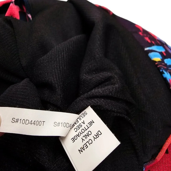 Kay Unger New York Womens Nylon Ruched Abstract Midi Dress Size  Small - Picture 5 of 10